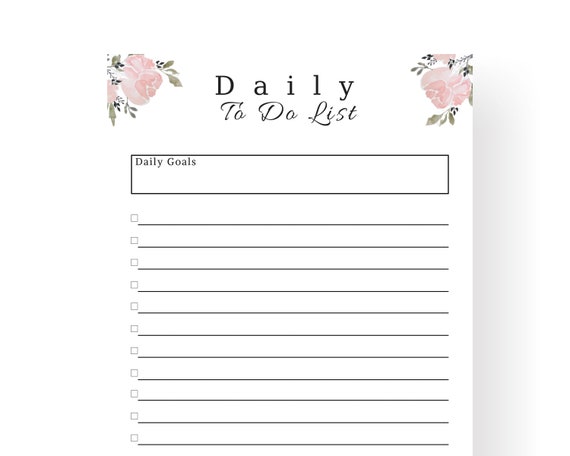 printable to do list floral to do list editable to do list etsy