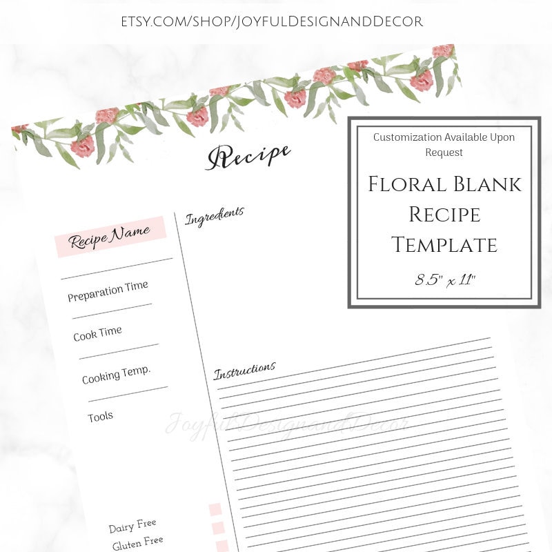 8 5 x 11 recipe templates zoe s dish