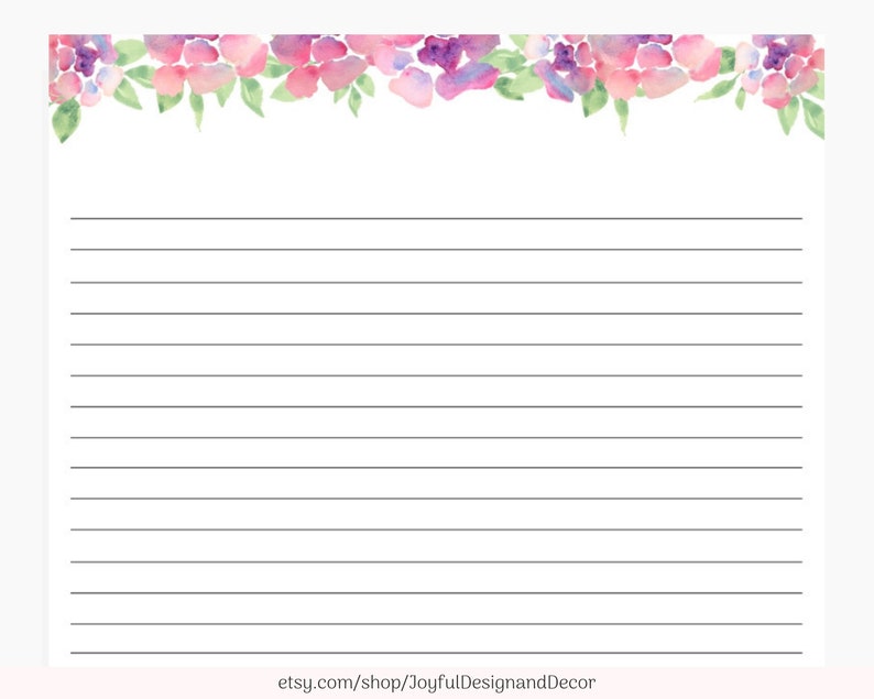 Letter Paper Printable Pink Stationery Letter Paper Editable Stationery