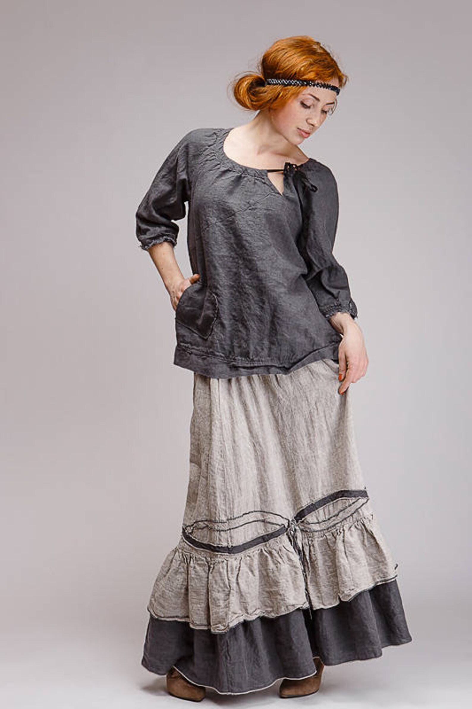 boho linen tops