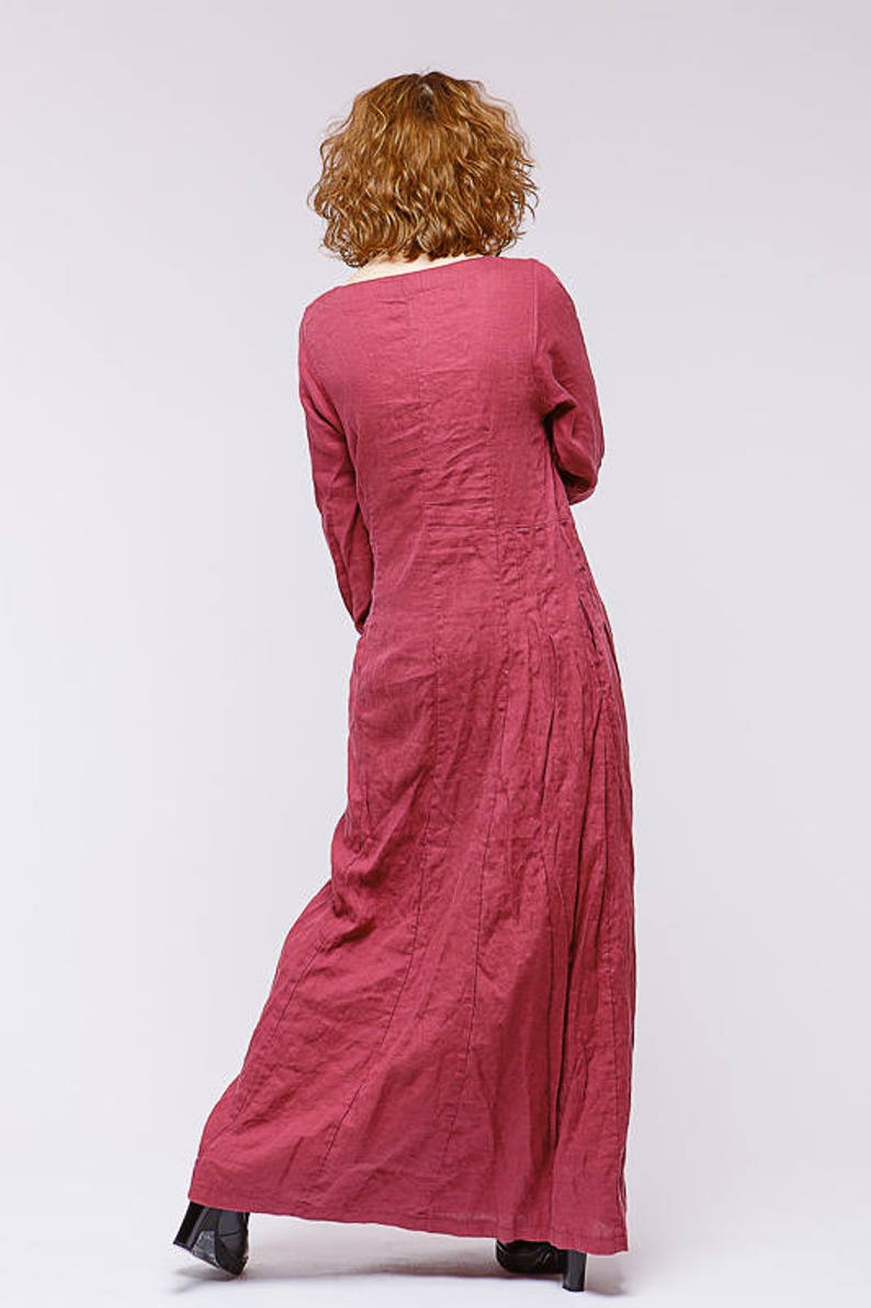 Boho style pure linen dress Etsy