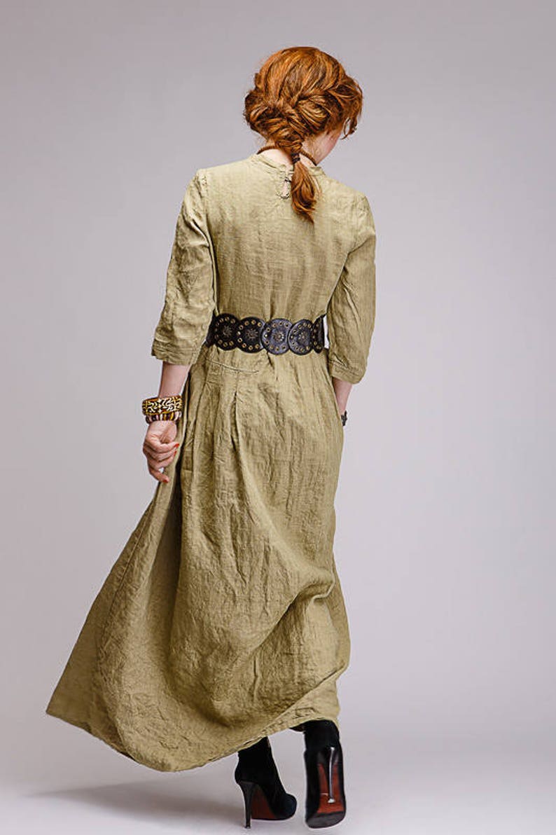 Boho style pure linen dress | Etsy