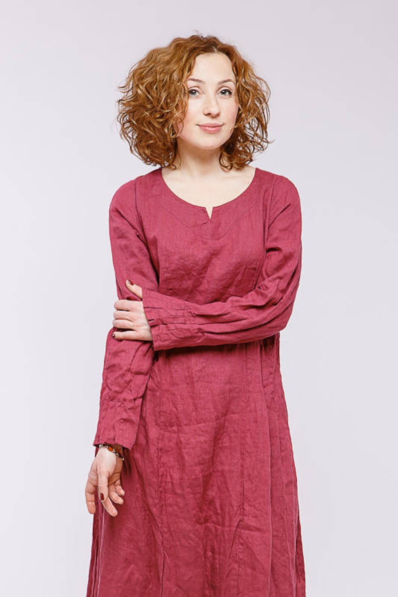 Boho style pure linen dress Etsy