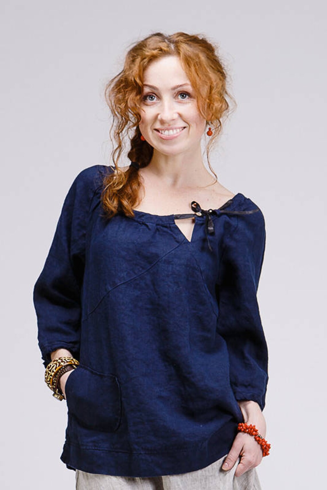 boho linen tops