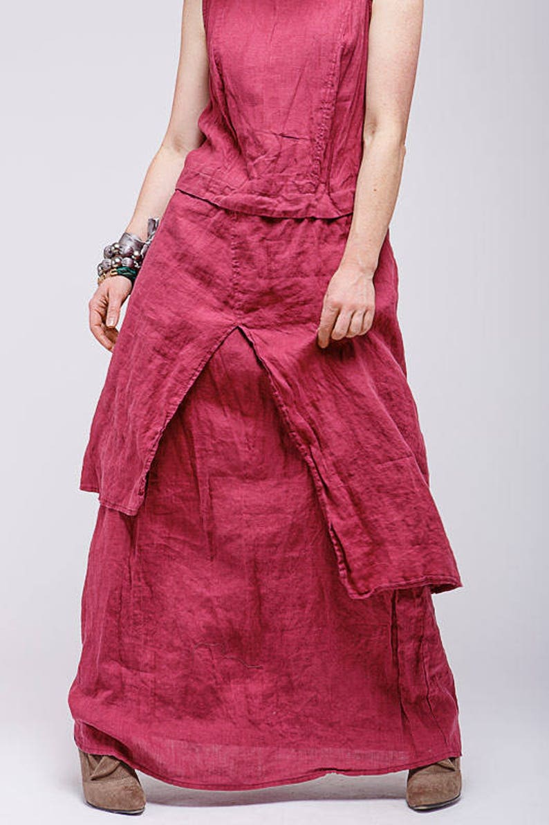 Boho style pure linen dress Etsy