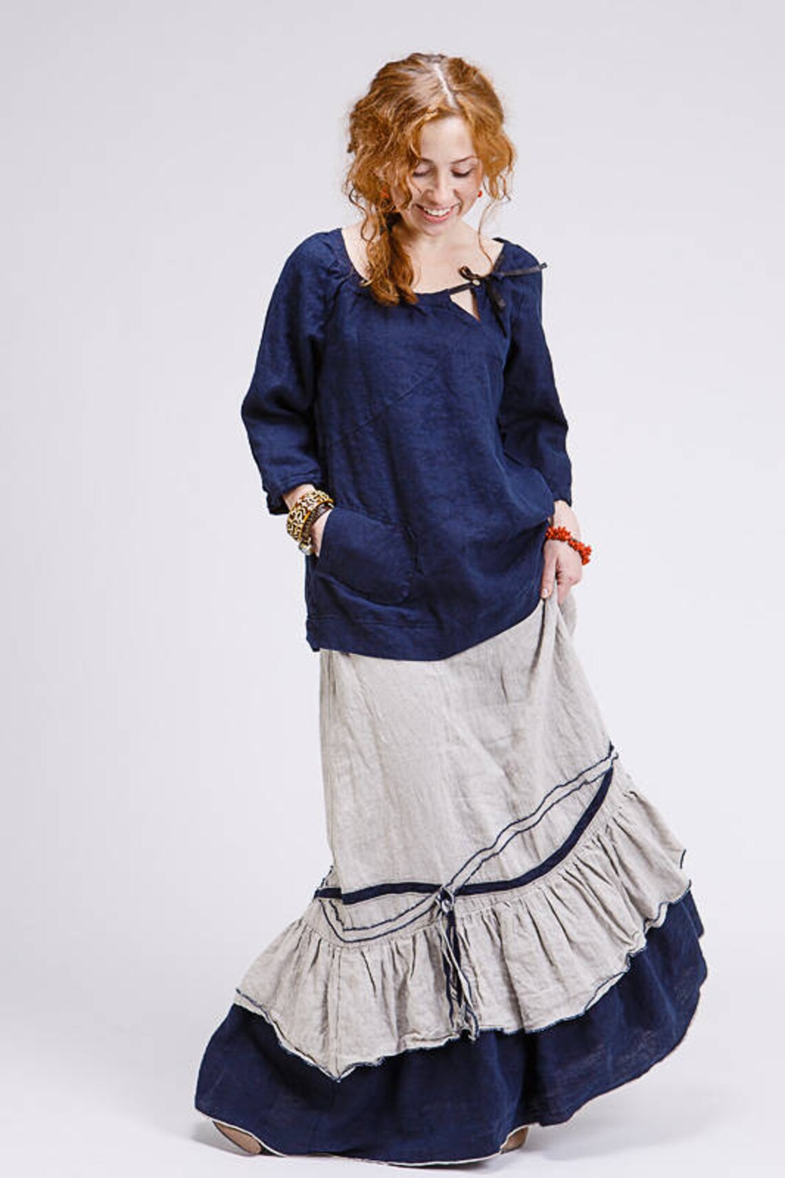 boho linen tops