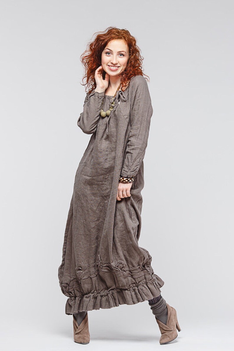 boho linen dress