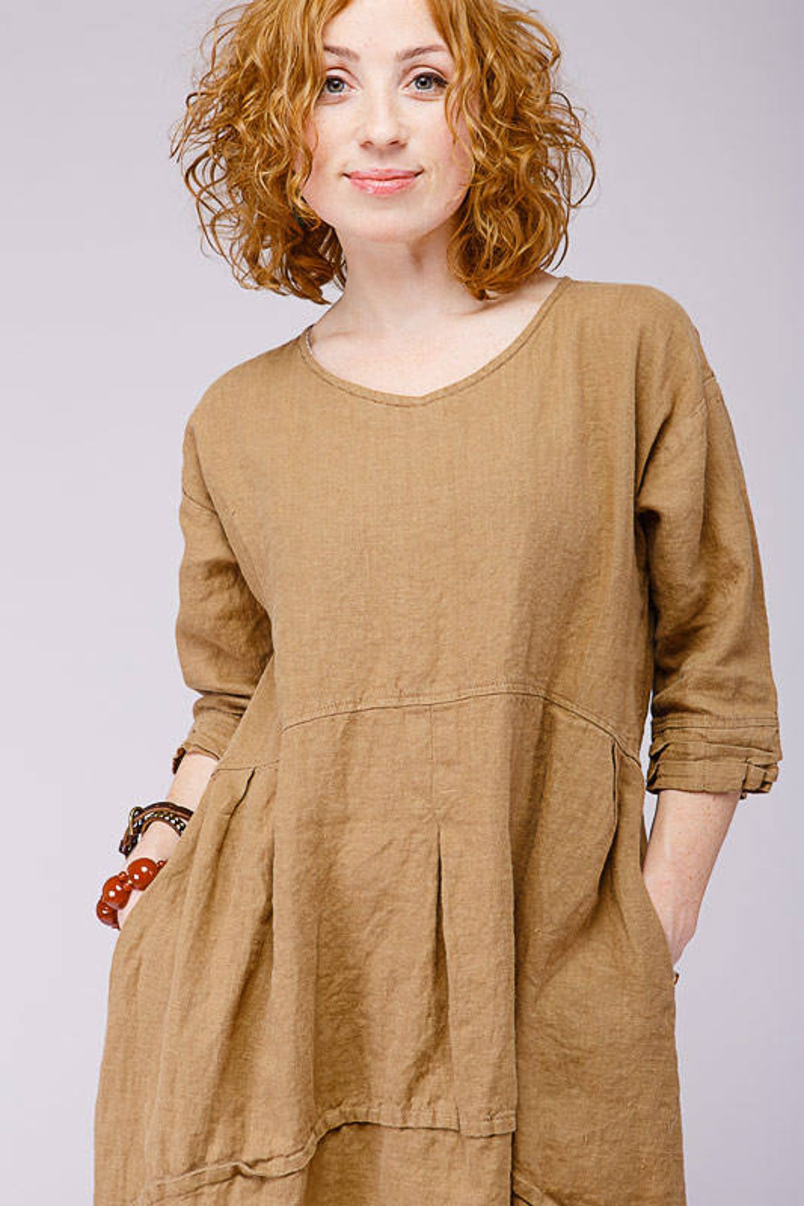 Boho pure linen dress Etsy