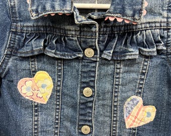 Upcycled 3T Okie Dokie Toddler Denim Jacket