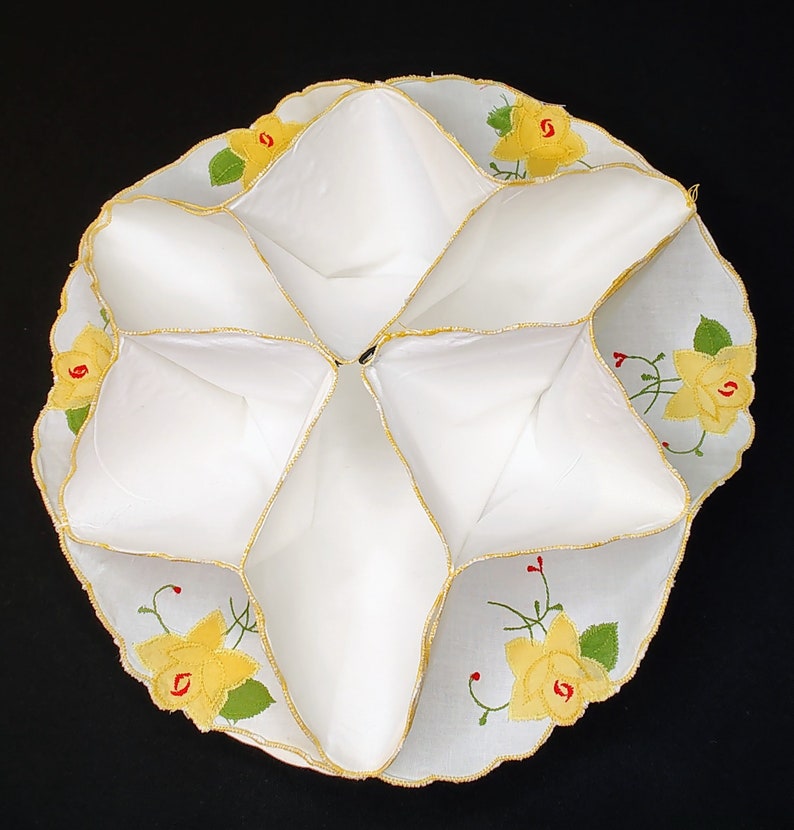 Vintage Bread Basket Liner Bun Warmer Cotton With Yellow Etsy