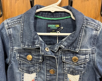Upcycled 3T Osh Kosh/Genuine Kids Toddler Denim Jacket