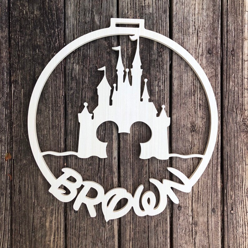 Disney castle Sign Disney Wall Art Disney Door Hanger Etsy