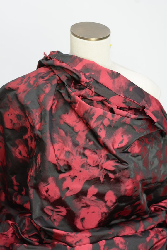 Black Red 086 Silk Jacquard
