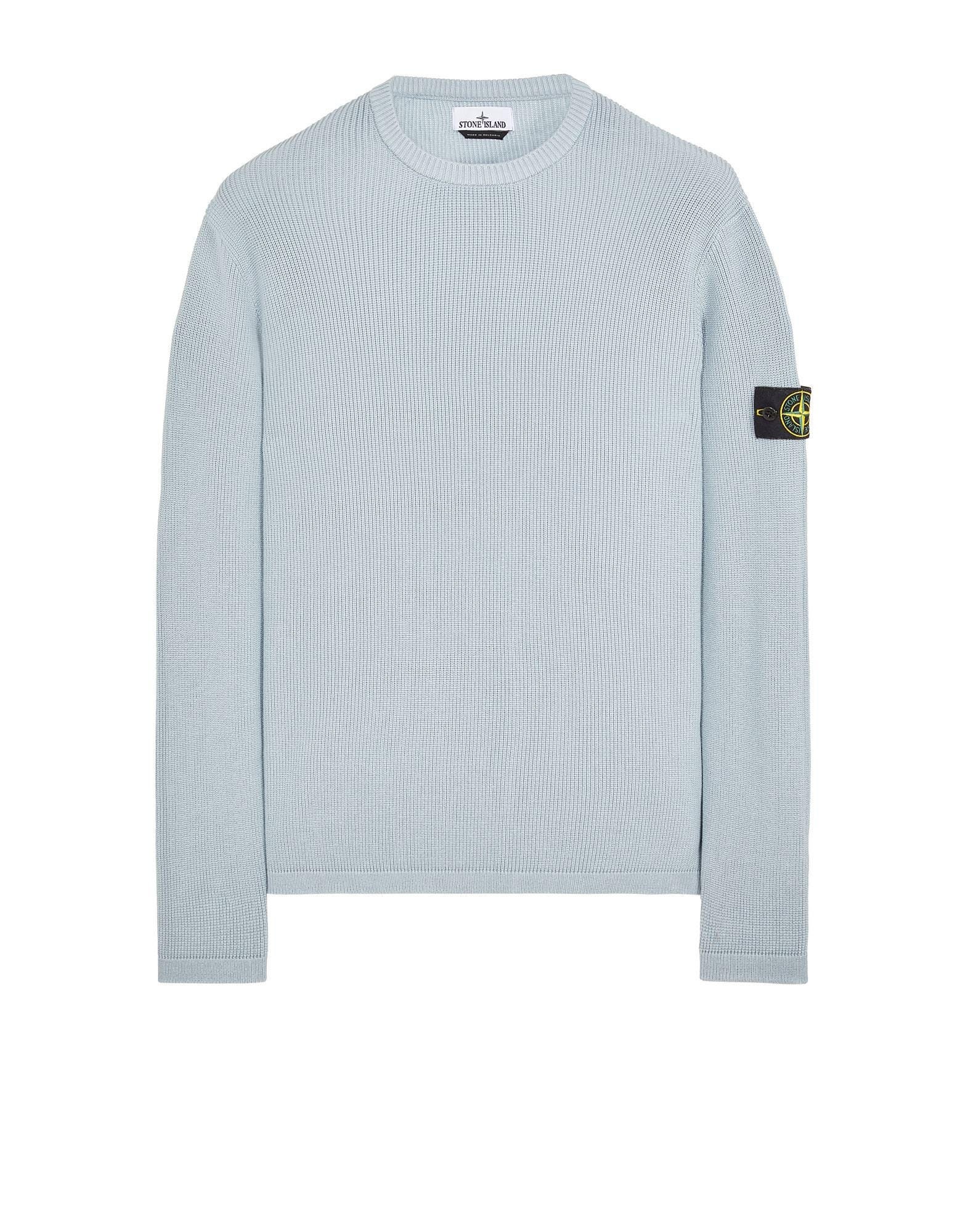 STONE ISLAND 24SS 514D8 Ribbed Soft Cotton Knitwear Sky STONE ISLAND 24SS 514D8 Ribbed Soft Cotton Knitwear Sky