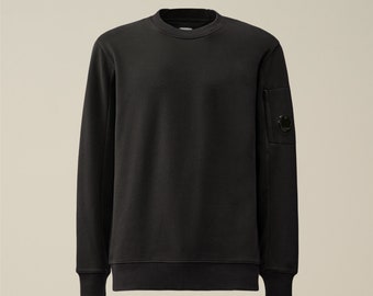 C.P. Sweat-shirt Diagonal Rehaussé En Molleton Noir
