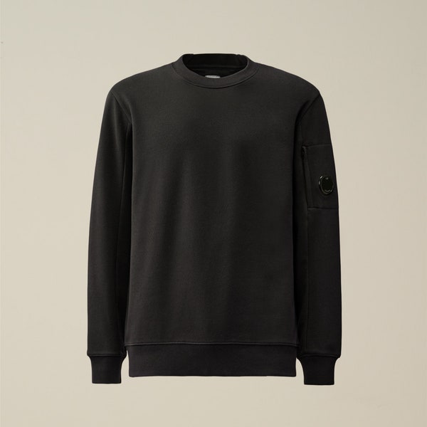 C.P. Company Diagonal Raised Fleece Sweatshirt Black