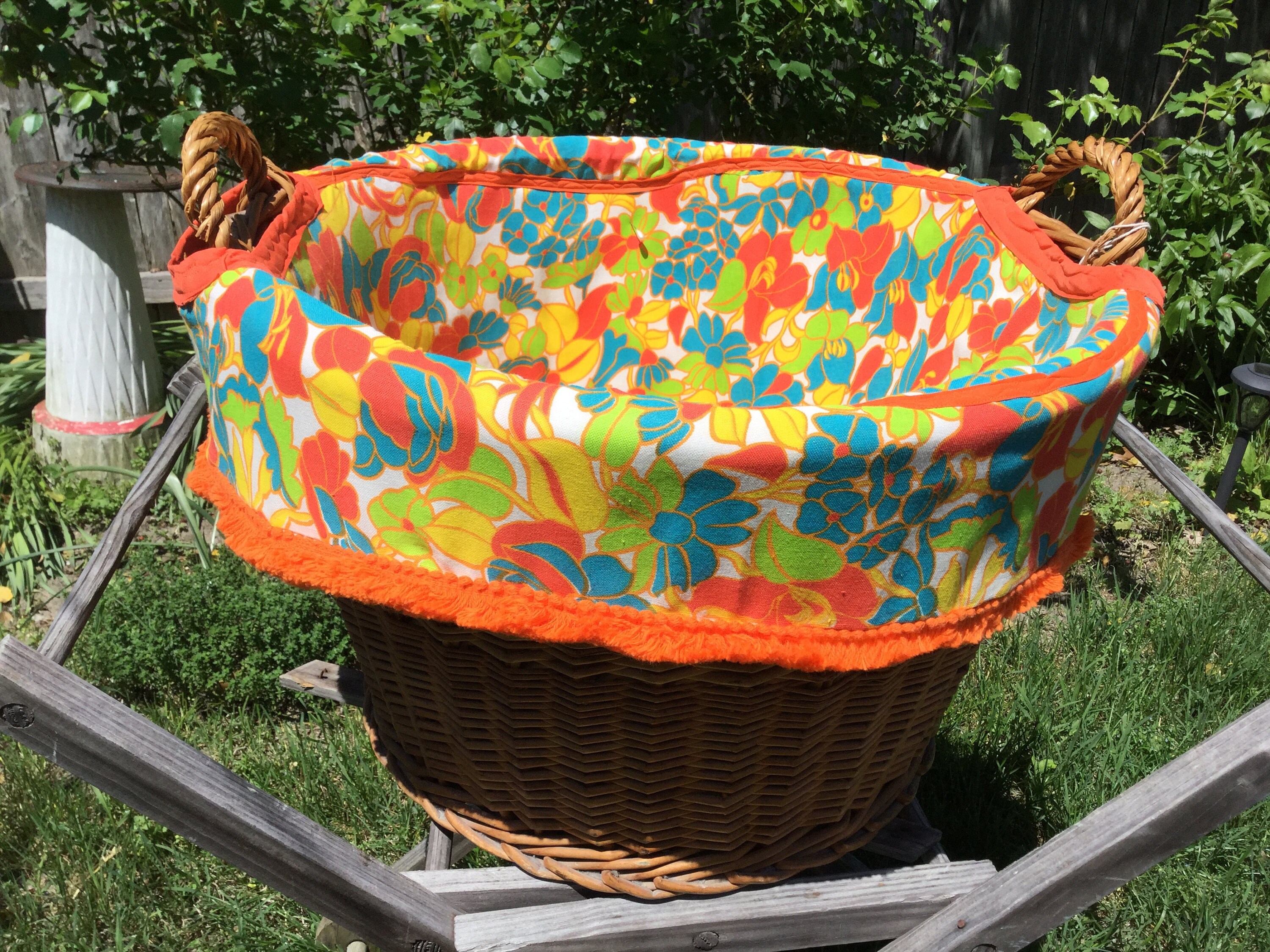 Laundry Basket Liner Handmade UpCycled Insert Liner 1960s Etsy