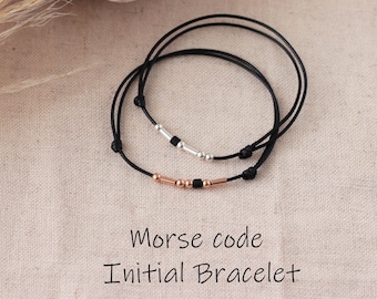 Morse Code Bracelet CUSTOM Initials - Couples Bracelet SET - Partner Bracelets - Valentines Day Gift for Couple