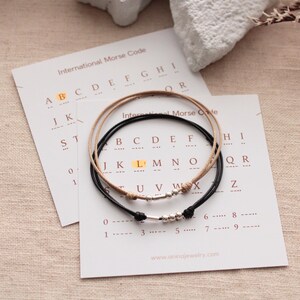 Ensemble de bracelets pour couple INITIAL personnalisés code Morse : argent sterling image 5