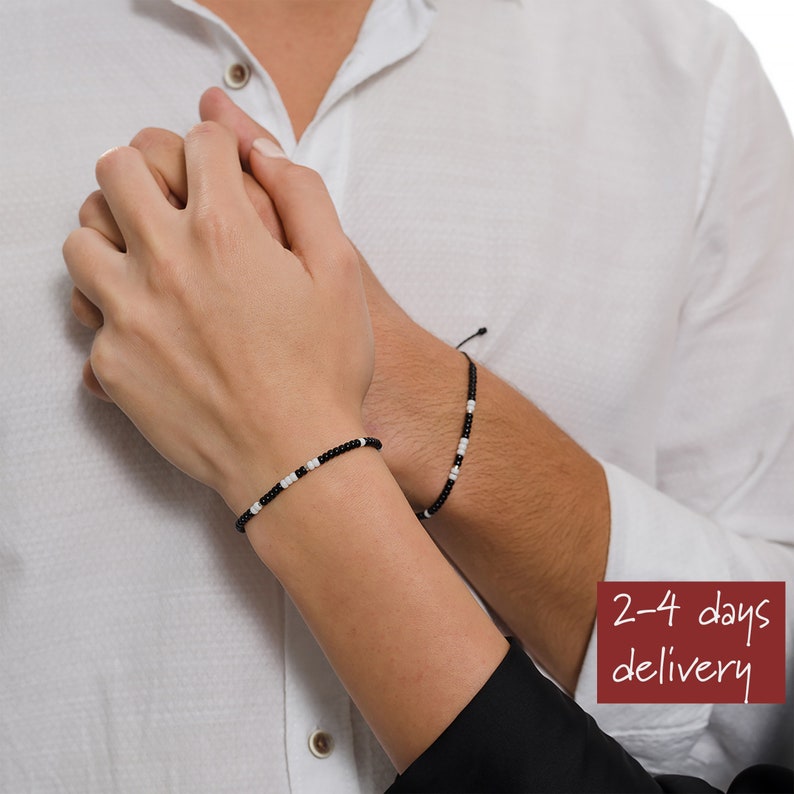 Couples Bracelet - Custom Date Morse Code Bracelet Set - Valentines Gift - Boyfriend Girlfriend Jewelry - Anniversary Gift for Couple 