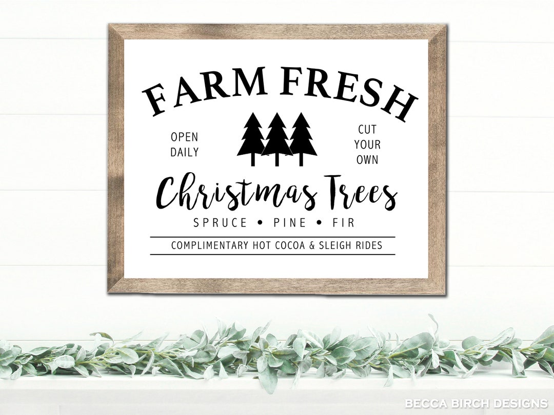 Christmas Tree Farm Wall Art Digital Download Printable Hygge Style Minimalist Word Art