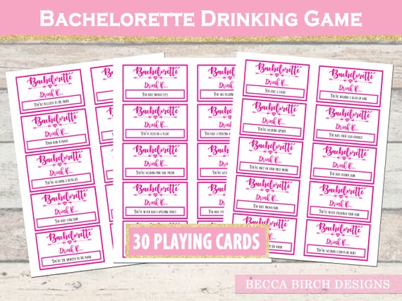 Bachelorette Party Drinking Game Drink If Game Hen Night Etsy