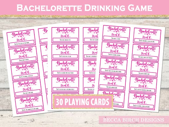 Bachelorette Party Drinking Game Drink If Game Hen Night Etsy