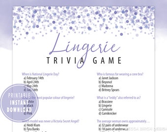 Lingerie Trivia Game – Bachelorette Party Printable (PDF)
