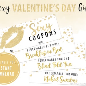 Sexy Coupons - Valentine&#39;s Day Gift - Gifts for Him - Gifts for Her - Sexy Gifts - Printable Gifts - Love Coupons - Valentine&#39;s Day Coupons