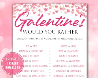 Galentine's Day Would You Rather Game | Girls Night (Printable Games)