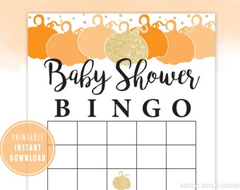 Baby Bingo - Printable Baby Shower Games - Gender Neutral - Gift Opening Game - Little Pumpkin Theme - Budget Baby Shower - Fall Baby