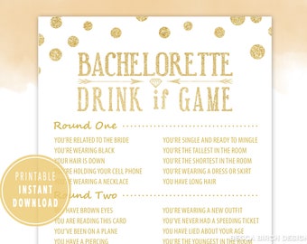 Drink If Game - Jeux de Bachelorette imprimables - Nashlorette - Enterrement de vie de jeune fille - Jeu de enterrement de vie de jeune fille - Jeux de Bachelorette virtuels - Téléchargement immédiat