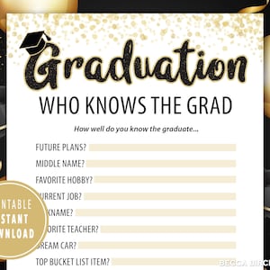 Who Knows the Graduate Game | Graduation Games For Kids, Teens, and Adults | College Grad Games | Grad Party | Graduation Classroom Activity