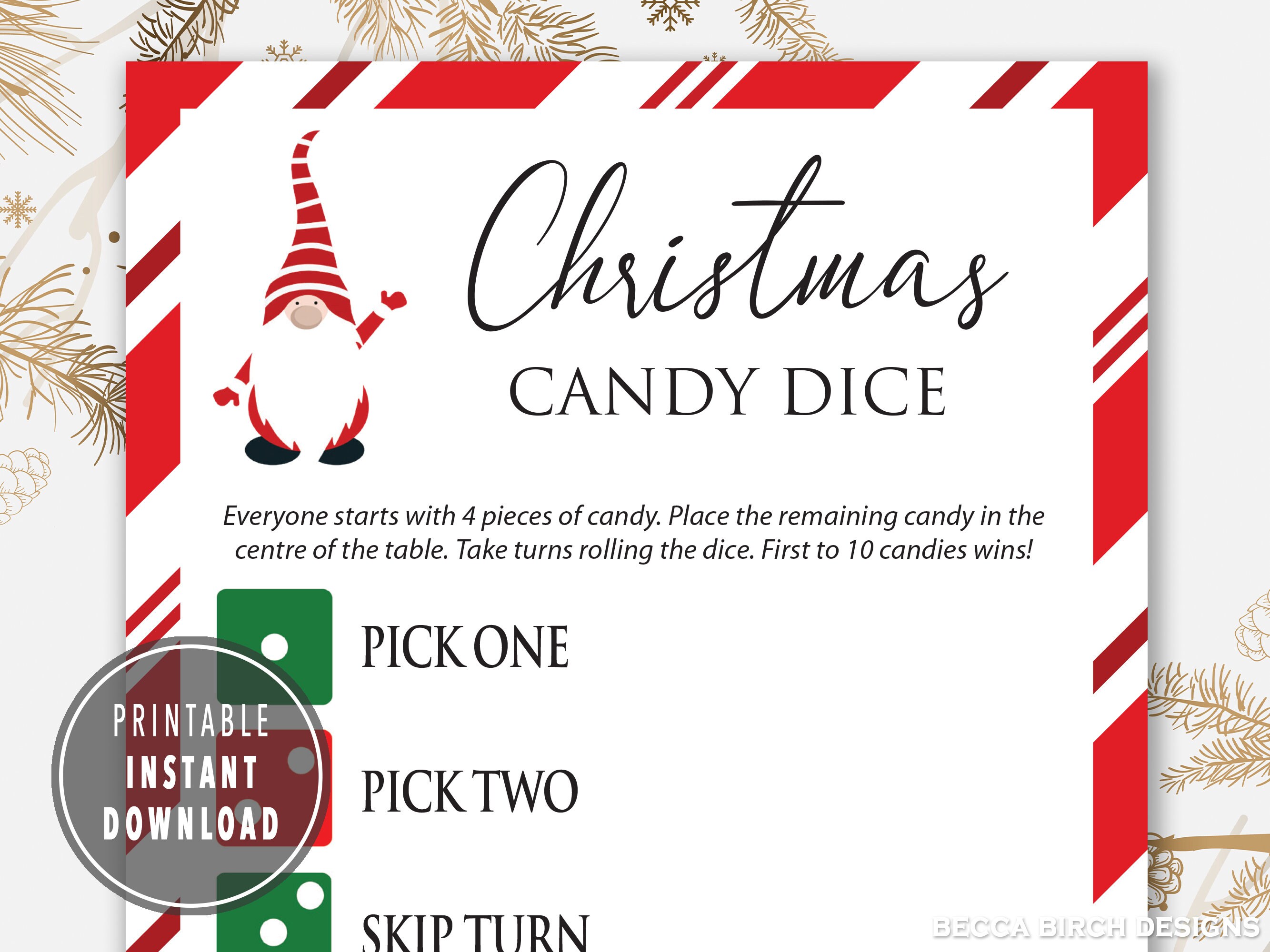 Christmas Candy Dice Game - Christmas Party Games for Kids and Adults ...