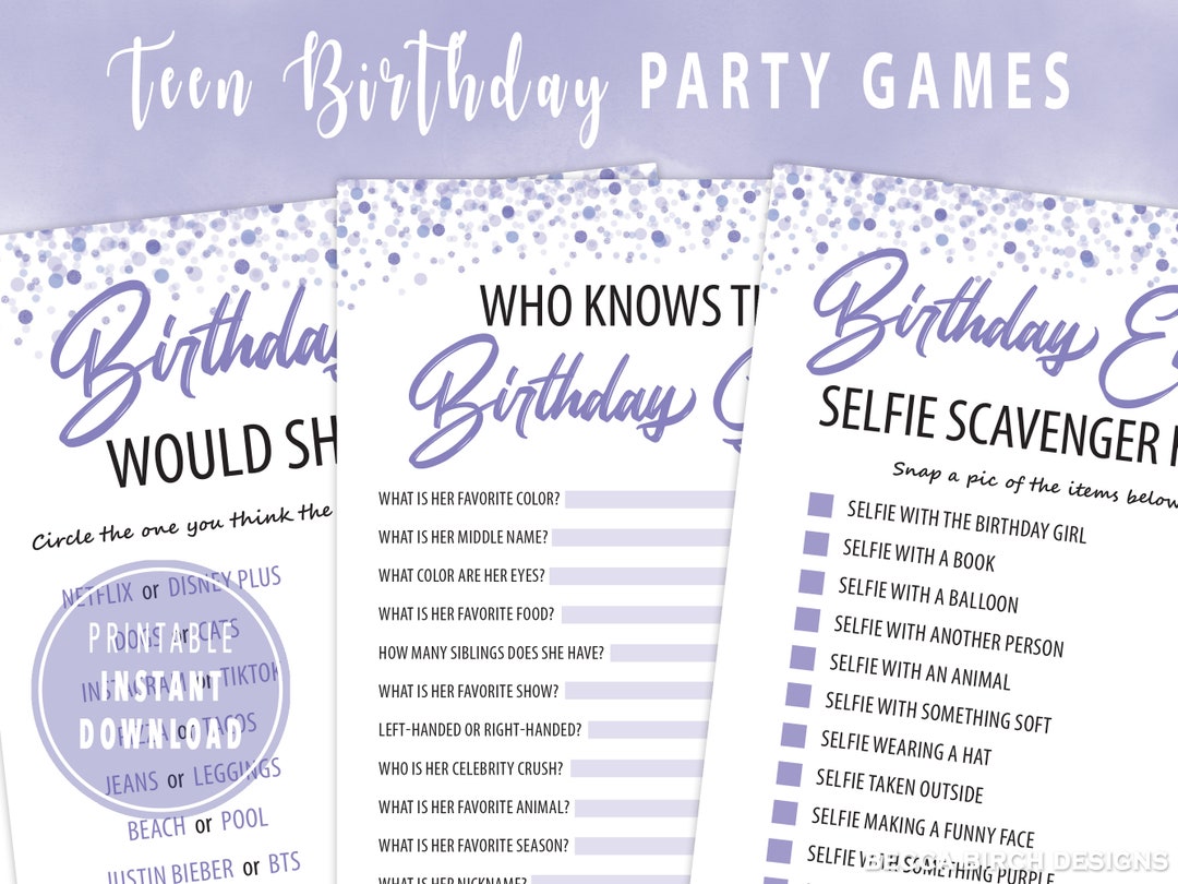 Teen Birthday Party Games Virtual Birthday Party Pre Teen - Etsy Teen Birthday Party Games Virtual Birthday Party Pre Teen - Etsy