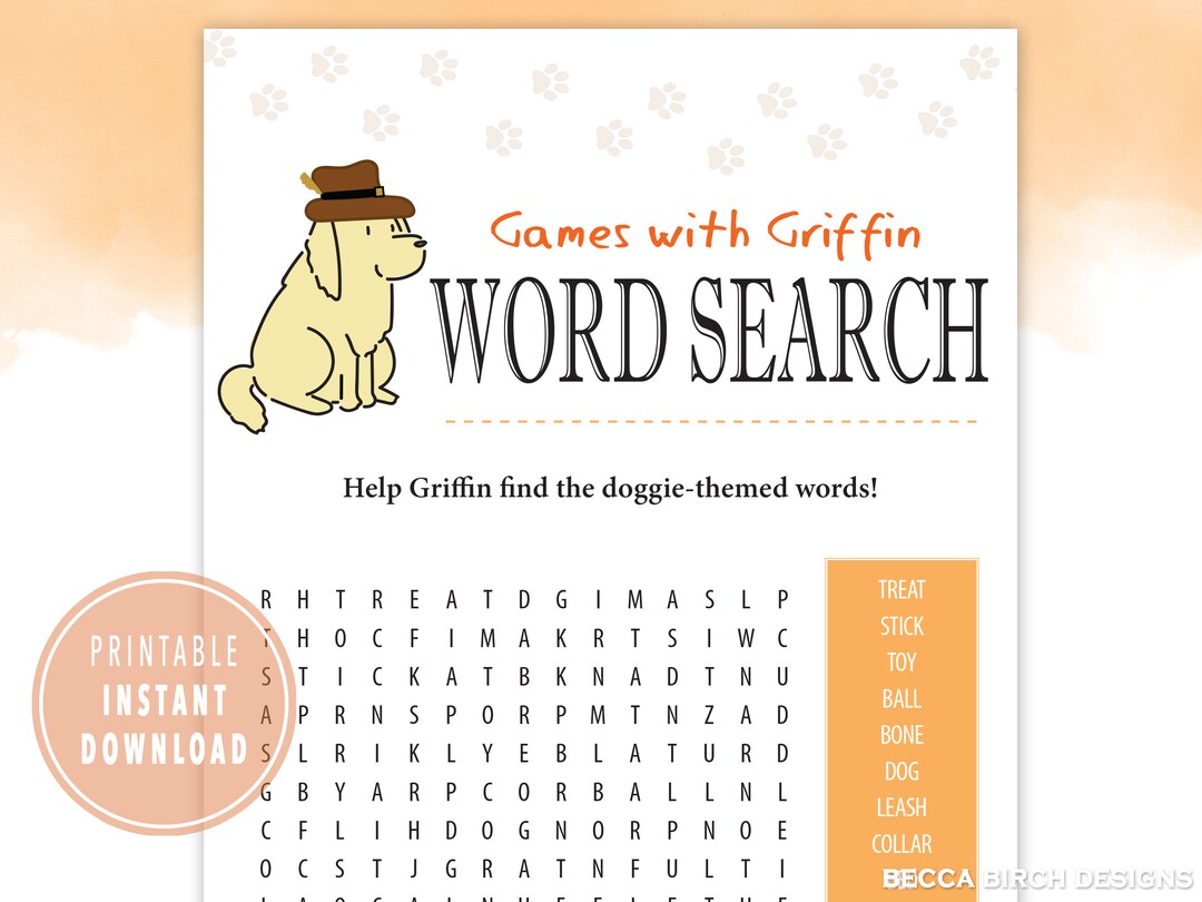 Kids Word Search Game Printable Games for Kids Virtual - Etsy