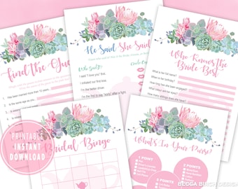 Floral Bridal Tea Party Games – Printable Wedding Trivia (PDF)