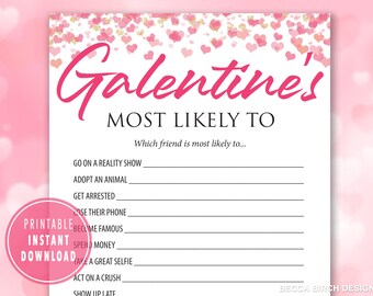 Galentine's Day Most Likely To Game - Girls Night In (Printable PDF)