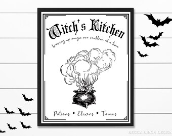 Witch's Kitchen Art Print - Digital Download - Printable - Instant Download - Fall Theme - Halloween Art - Halloween Decor - Word Art