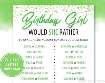 Wicked Birthday "Would She Rather" Game – Teen Party (PDF)