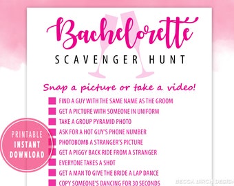 Bachelorette Scavenger Hunt Game – Printable Hen Night (Digital Download)