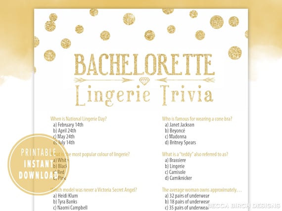 Lingerie Trivia Game Virtual Lingerie Shower Zoom Bridal | Etsy