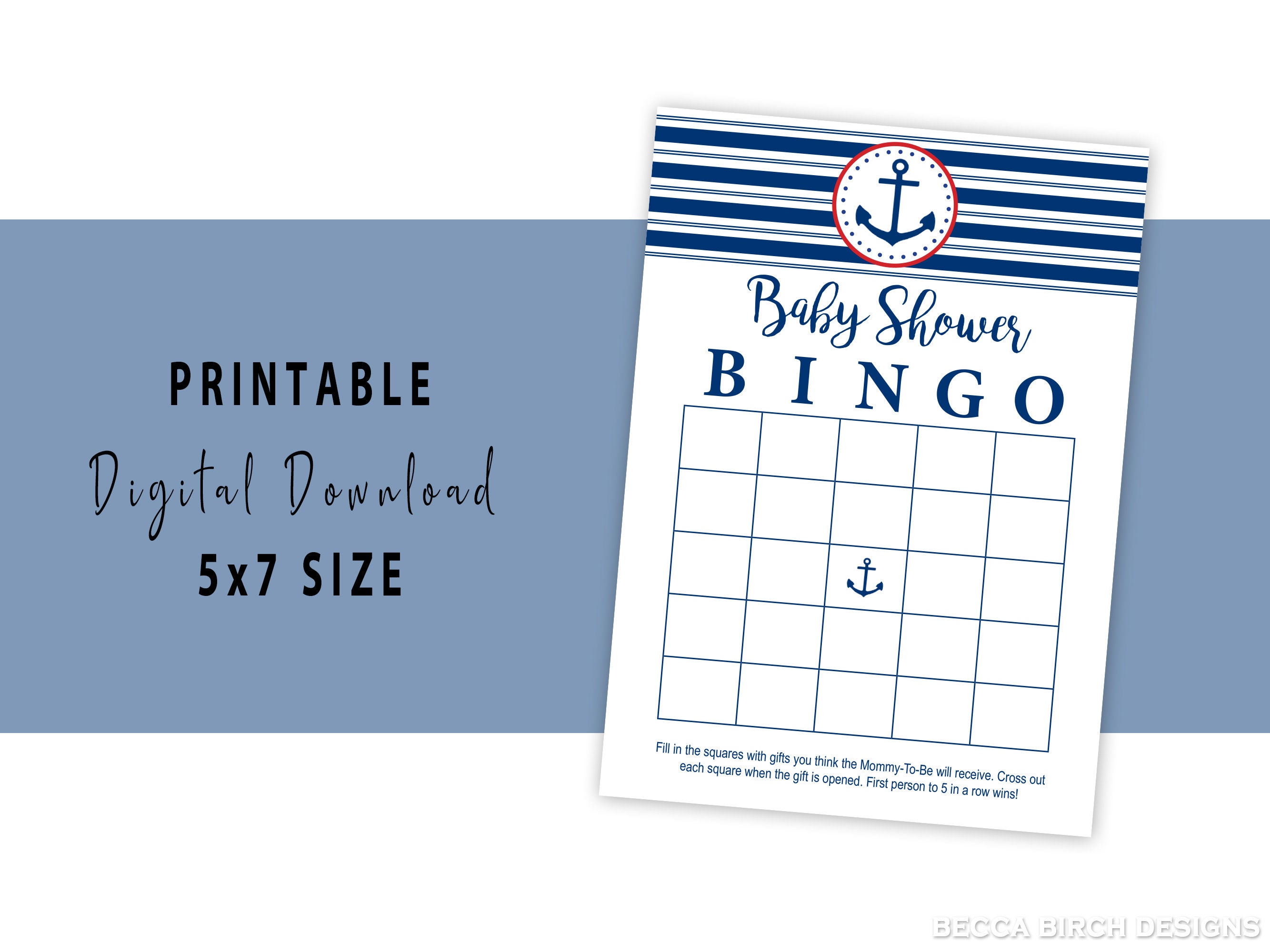 Printable Nautical Baby Shower Games - Baby Boy Shower - Budget Baby ...