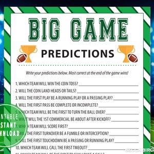 Voorspellingen van grote wedstrijden | Super Bowl-spellen voor kinderen, tieners en volwassenen | Voetbalvoorspellingen | Super Bowl-zondag | Super Bowl-feestje