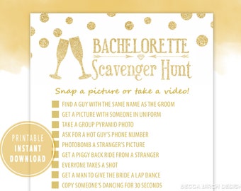 Bachelorette Scavenger Hunt - Nashlorette - Hen Night - Virtual Bachelorette - Zoom Bachelorette - Drinking Games - Instant Download