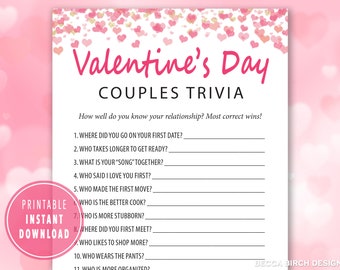 Couples Trivia Game | Valentine's Day Date Night (Digital Download)