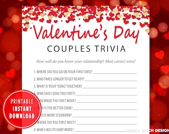 Couples Trivia Game | Valentine's Day Date Night (Digital Download)