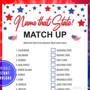 Name That State Match Up Game | Fourth of July Games For Kids, Teens and Adults | Memorial Day Game | American Music Trivia | 4th of July