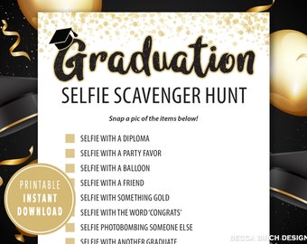 Graduation Selfie Scavenger Hunt Game (Digital Download)