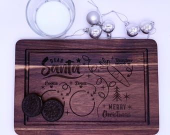 Santa Cookie Tray, Engraved Cutting Board